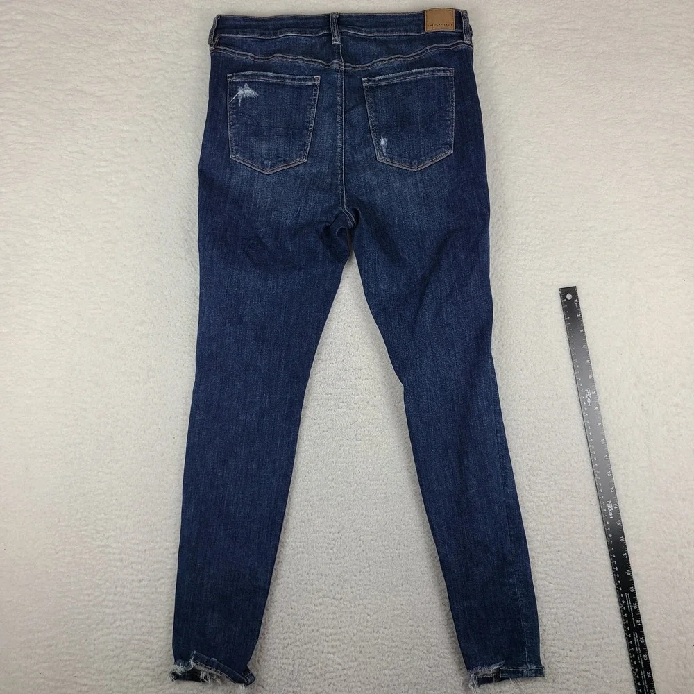 American Eagle Jeans Womens 14 Super Hi Rise Jegging Next Level Stretch Distress